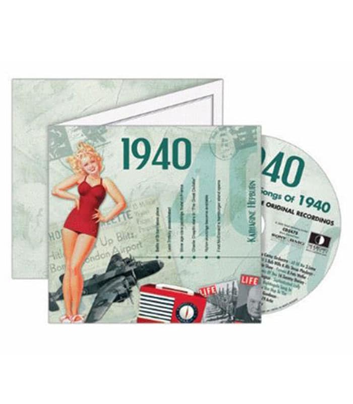 Birthday Gifts or Anniversary Gifts, Classic Years CD Card 1940