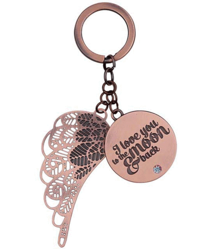 You Are An Angel Keychain - I Love You to Moon and Back gift idea for her