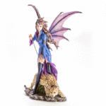 Fantasy Fairy Figurine - Executive Vampire Fairy with Pet Leopard