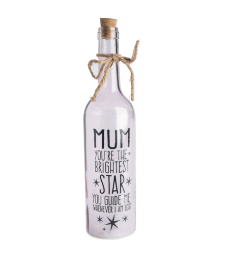 Mum Wishlight Bottle - You're the Brightest Star, You Guide Me Whenever I am Lost