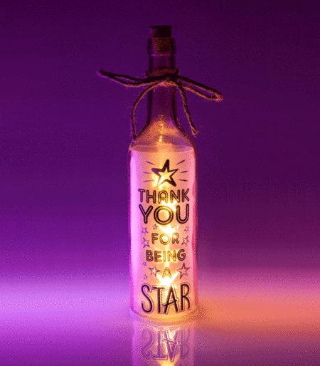 Thank You Wishlight Bottle - Thank You for Being a Star
