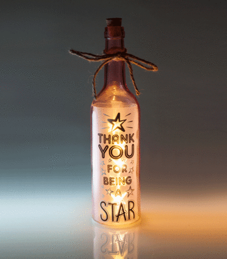 Thank You Wishlight Bottle - Thank You for Being a Star