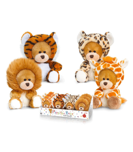 Pipp the Bear Wild Tiger/ Giraffe/ Lion/ Leopard - Korimco Small Soft Toy