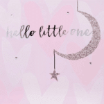 Blush Greeting Card with Gems – Hello Little One Baby Girl Card
