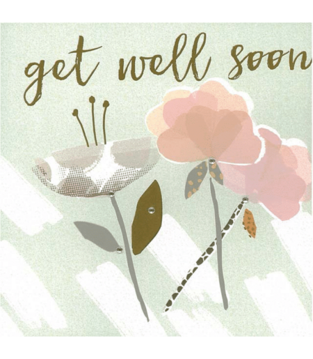 Blush Greeting Card with Gems – Get Well Soon