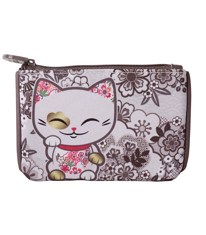 Mani The Lucky Cat – Coin Purse – Dark Violet (Cat 030)
