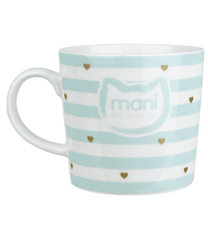 Mani The Lucky Cat Mug – Light Blue (Cat 027)