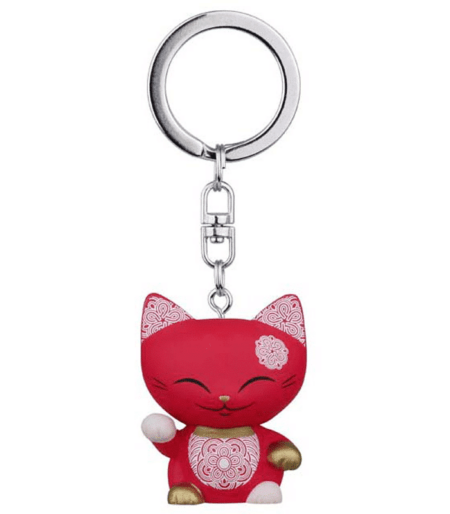 Mani The Lucky Cat Keychain – Red. Lucky gifts for her