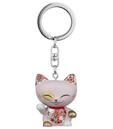 Mani The Lucky Cat Keychain – Lavender. Gifts for girls, lucky gifts