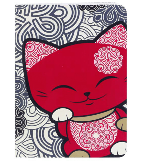 Mani The Lucky Cat – Notebook – Red and Black