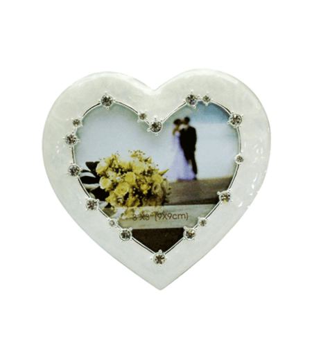 Dakota – Small Wedding Heart Photo Frame with Diamante