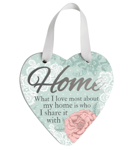 Reflective Words – Home Sentiment Heart Hanger