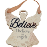 Reflective Words – Believe Sentiment Angel Hanger