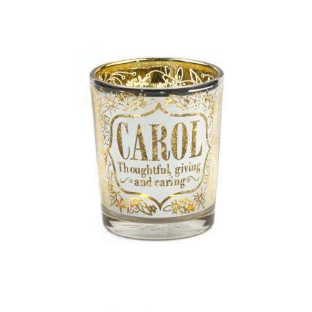 Metallics Personalised Candle Pot with sentiment – Carol