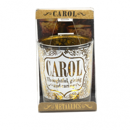 Metallics Personalised Candle Pot with sentiment – Carol