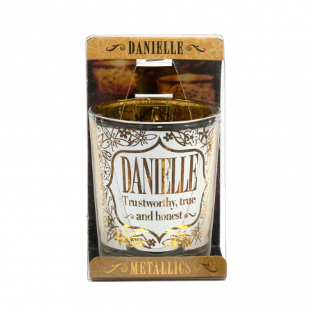 Metallics Personalised Candle Pot with sentiment – Danielle