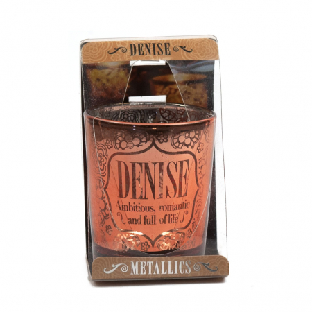 Metallics Personalised Candle Pot with Sentiment – Denise