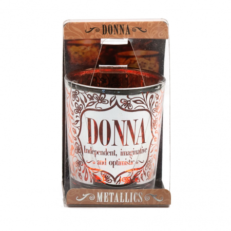 Metallics Personalised Candle Pot with Sentiment – Donna