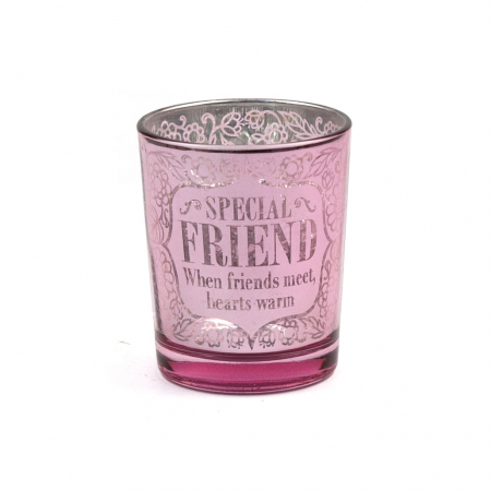 Metallics Personalised Candle Pot with Sentiment – Special Friend