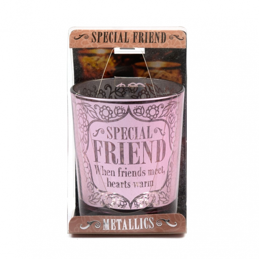 Metallics Personalised Candle Pot with Sentiment – Special Friend