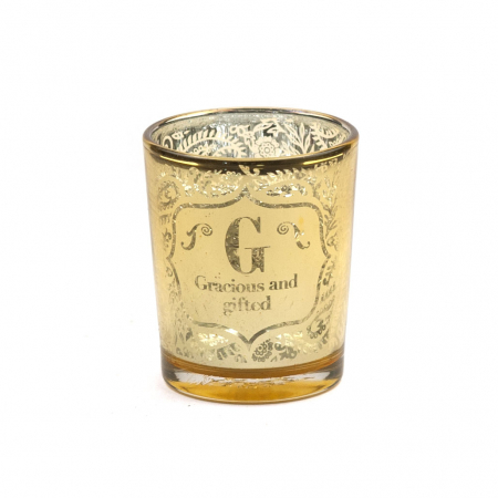 Metallics Personalised Candle Pot with Sentiment – G