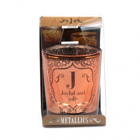 Metallics Personalised Candle Pot with Sentiment – J