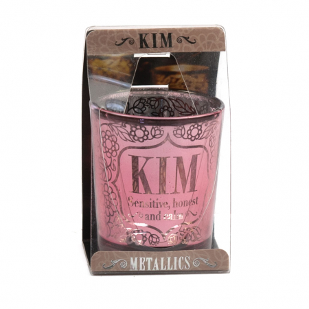 Metallics Personalised Candle Pot with Sentiment – Kim