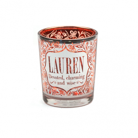 Metallics Personalised Candle Pot with Sentiment – Lauren