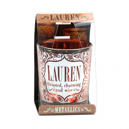 Metallics Personalised Candle Pot with Sentiment – Lauren