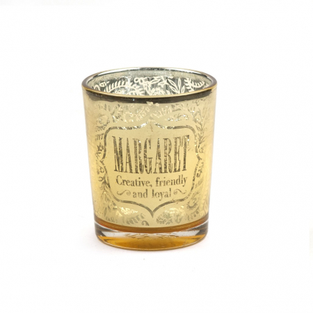 Metallics Personalised Candle Pot with Sentiment – Margaret
