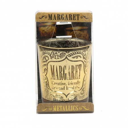 Metallics Personalised Candle Pot with Sentiment – Margaret