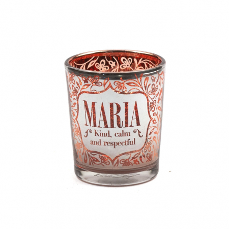 Metallics Personalised Candle Pot with Sentiment – Maria