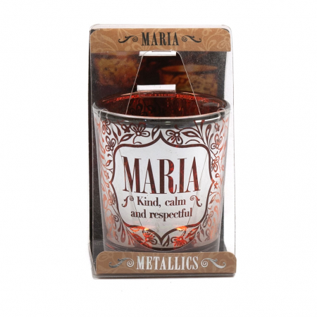 Metallics Personalised Candle Pot with Sentiment – Maria