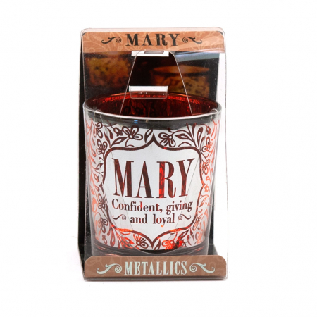 Metallics Personalised Candle Pot with Sentiment – Mary