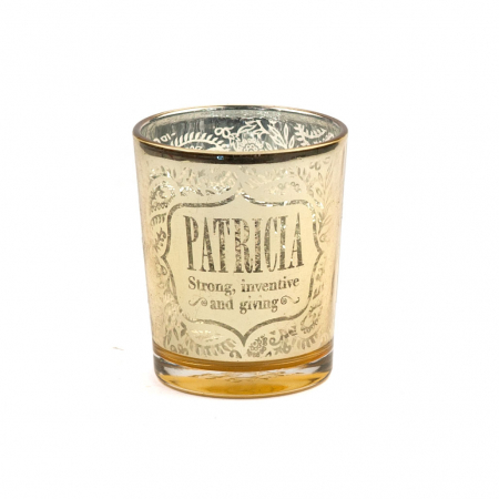 Metallics Personalised Candle Pot with Sentiment – Patricia