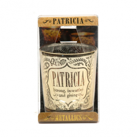 Metallics Personalised Candle Pot with Sentiment – Patricia