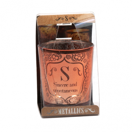 Metallics Personalised Candle Pot with Sentiment – S