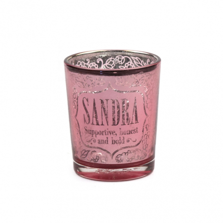 Metallics Personalised Candle Pot with Sentiment – Sandra