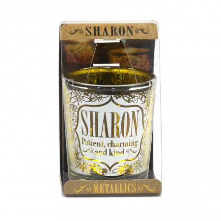 Metallics Personalised Candle Pot with Sentiment – Sharon