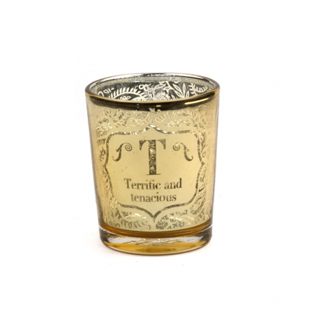 Metallics Personalised Candle Pot with Sentiment – T