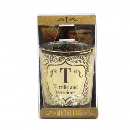Metallics Personalised Candle Pot with Sentiment – T