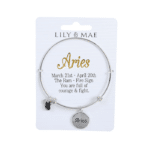 Personalised Bangle with Silver Charm – Aries