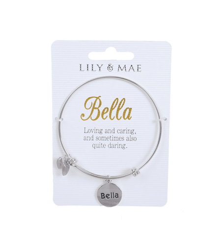 Personalised Bangle with Silver Charm – Bella