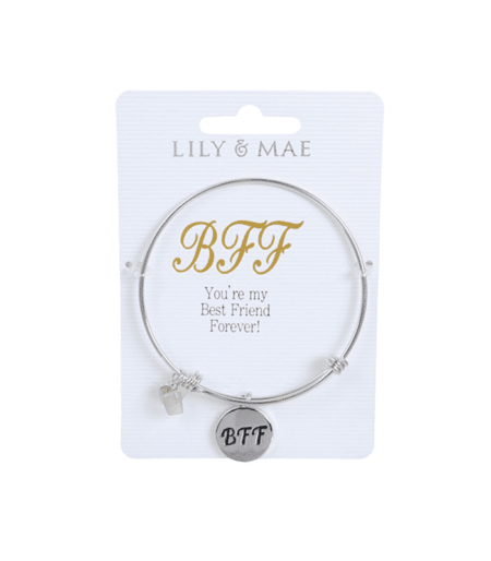 Personalised Bangle with Silver Charm – BFF