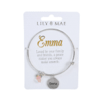 Personalised Bangle with Silver Charm – Emma