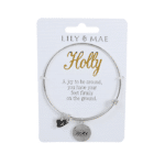 Personalised Bangle with Silver Charm – Holly