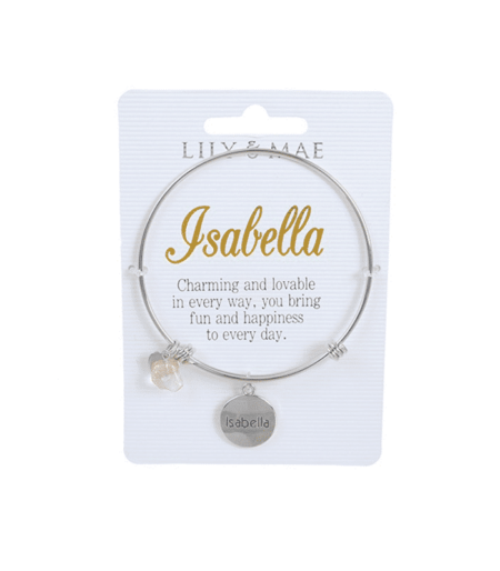 Personalised Bangle with Silver Charm – Isabella