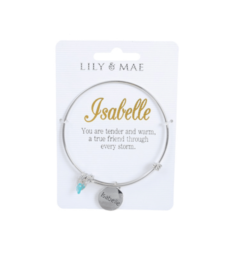 Personalised Bangle with Silver Charm – Isabelle