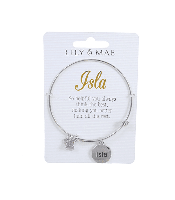Personalised Bangle with Silver Charm – Isla