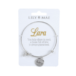 Personalised Bangle with Silver Charm – Lara